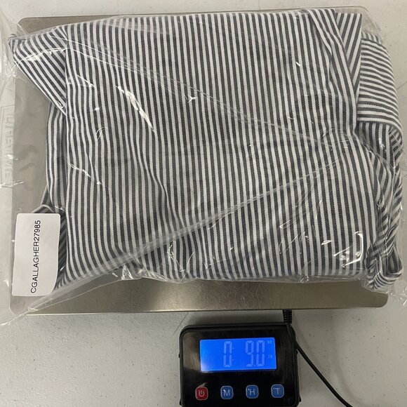 Massimo Dutti Mens Button Down Shirt Large Blue Striped Classic Fit 0146/423 NWT - Picture 10 of 10